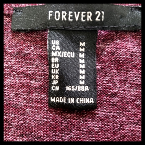 $ (3/$15) Forever21:Size:M/Burgundy Longsleeve Crop top - Picture 3 of 3
